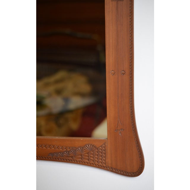 Art Nouveau Mirror in Finely Chiseled Wood For Sale - Image 11 of 12