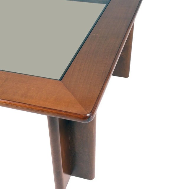 Mid-Century Modern Vintage Coffee Table in Lacquered Walnut For Sale - Image 3 of 4