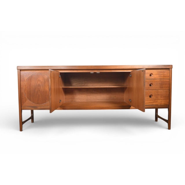 Mid-Century Modern Mid 20th Century Attributed to Nathan Furniture "Circle" Credenza in Teak #2 For Sale - Image 3 of 10