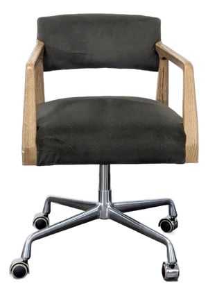 Four Hands Tyler Modern Office Chair With Wood Arms and Metal Base