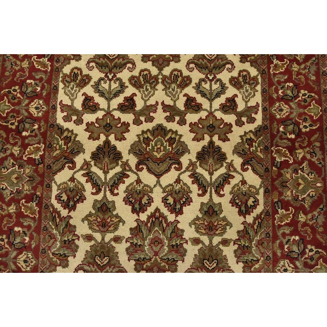 2020s Agra Runner 4’2” X 12′ Ivory Wool Traditional Hand-Knotted Oriental Rug For Sale - Image 5 of 13