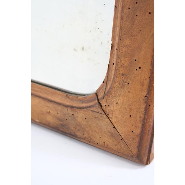 Wall Mirror with Warm Wooden Frame and Carved Crest, 1920s For Sale - Image 3 of 8
