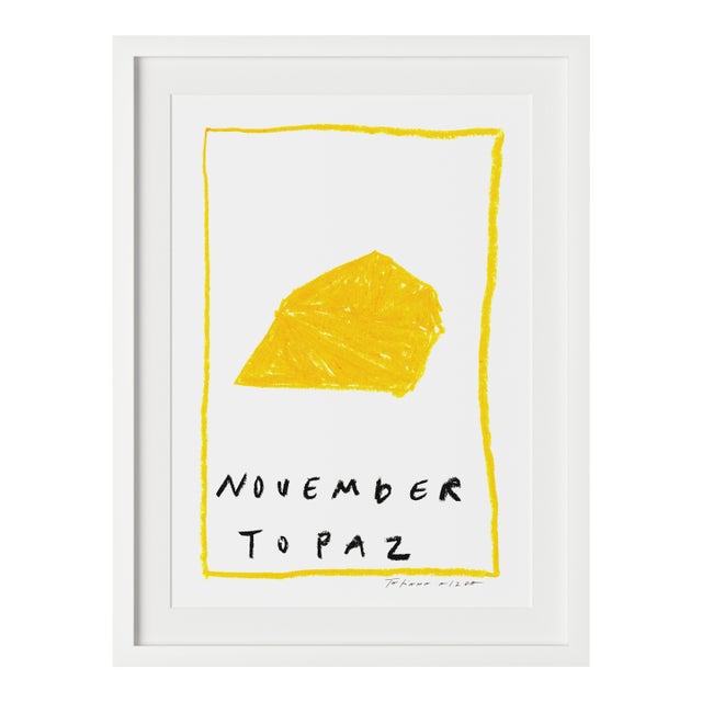 November Topaz Birthstone Print by Tatiana Alida in White Frame For Sale