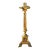 Antique Church Altar Brass Mary Joseph Jesus 12" Fluted Stem Tripod Candlestick For Sale