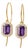 Vintage Style Amethyst, Topazes Dangle Earrings Silver, Gold, A Pair For Sale