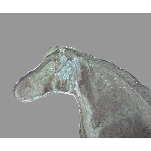 Green Vintage Embossed Metal Figural Running Horse Weathervane For Sale - Image 8 of 9