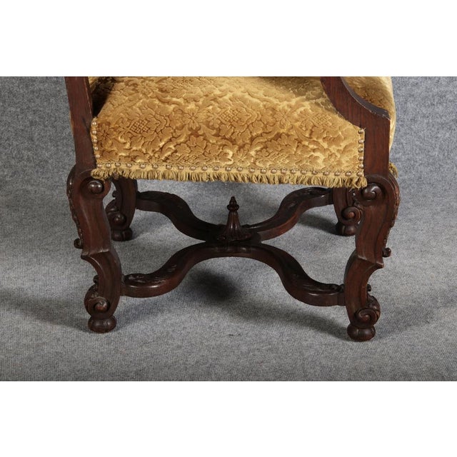 Wood Antique Baroque Chair in Oak, 1800 For Sale - Image 7 of 18