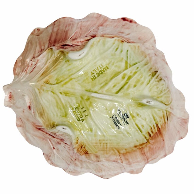 Ceramic Large Italian Radicchio Majolica Serving Bowl, Bassano Del Grappa For Sale - Image 7 of 8