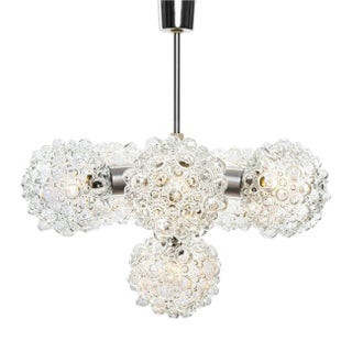 Vintage Space-Age Chandelier Lamp in Bubble Glass, 1970s For Sale