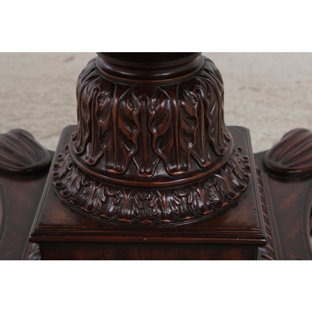 Maitland Smith 42 Inch Round Inlaid Mahogany Center Table For Sale - Image 10 of 14