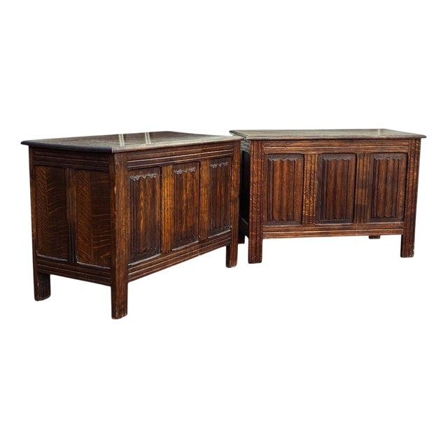 Small Oak Coffers, Set of 2 For Sale