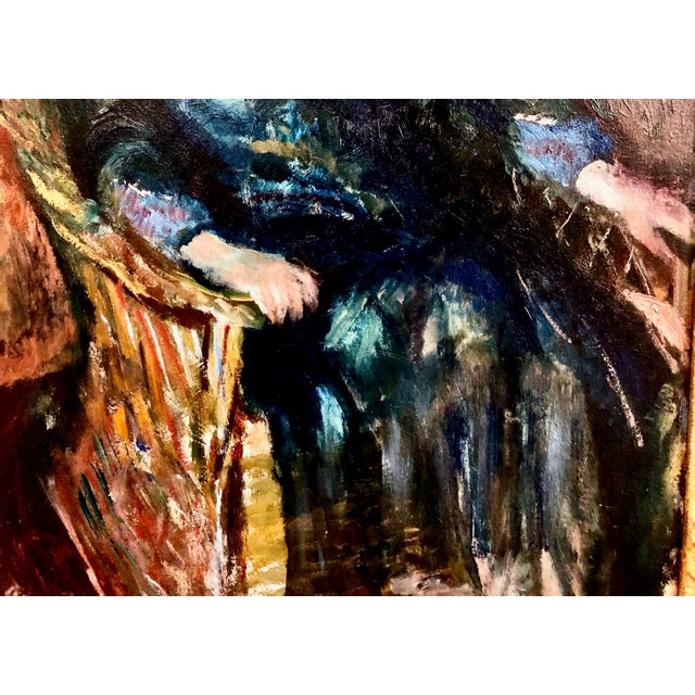 “Portrait of a Seated Lady in Wicker Chair” by American Artist Adolphe Borie (1877–1934) For Sale - Image 4 of 6