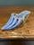 Blue Mid-20th Century Italian Murano Glass Slipper With Blue and White Zanfirico Ribbon Filigree For Sale - Image 8 of 11