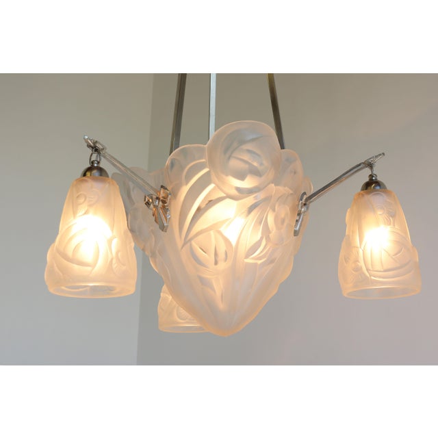 Vintage Art Deco Geometric Pendant Light by David Guéron Degue & A. Petitot, 1930 For Sale - Image 14 of 18