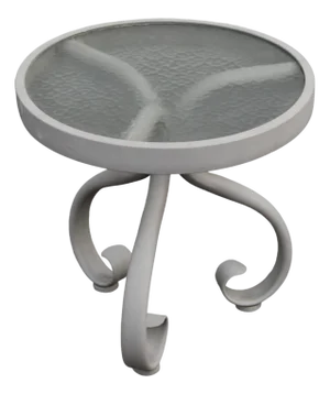 Woodard 'Ramsgate' Glass Top Aluminum Outdoor Round Patio Side Table