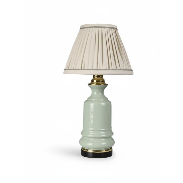 Victorian French Celadon Glazed Ceramic Oil Lamp, 1890 For Sale - Image 10 of 10
