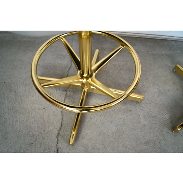 Mid-Century Modern Style Brass Chromcraft Counter Stools - A Pair For Sale - Image 10 of 12