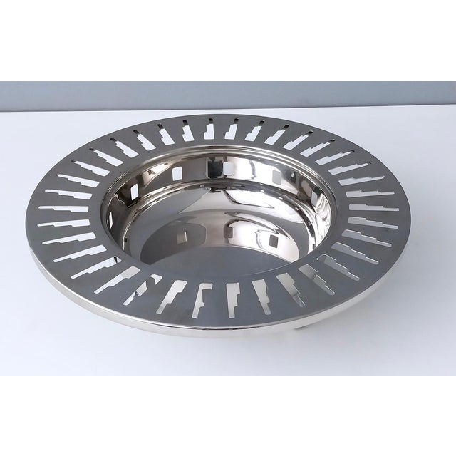 1990s Stainless Steel Cutout Skyscraper Footed Bowl from Alessi, Italy, 1990s For Sale - Image 5 of 9