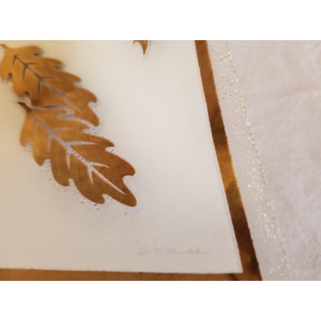 Vintage Mid-Century Modern 22k Gold Leaf Glass Serving Tray For Sale - Image 4 of 10