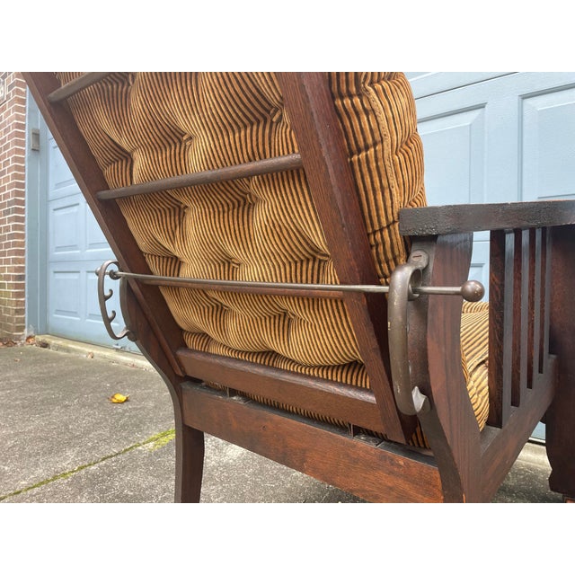 Wood Antique Late 1800s Reclining Paw Foot Morris Attributed Chair For Sale - Image 7 of 12