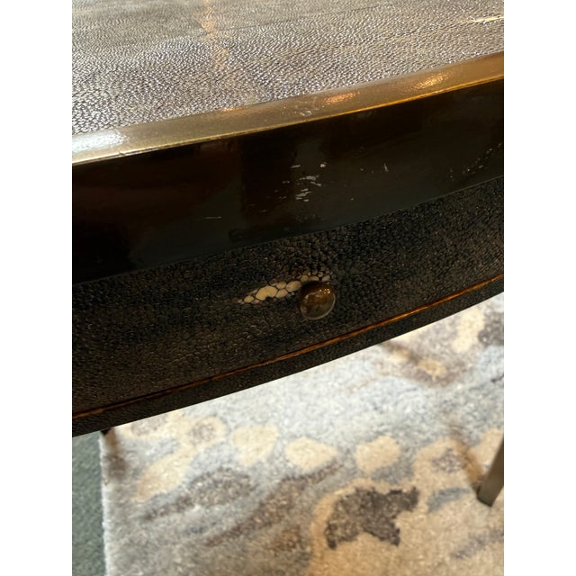 R & Y Augousti Black Shagreen Side Tables, Pair For Sale - Image 10 of 12