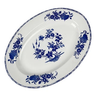 Oval Grand Bouquet Platter from Boch Frères, La Louvière, Belgium, 1920 For Sale