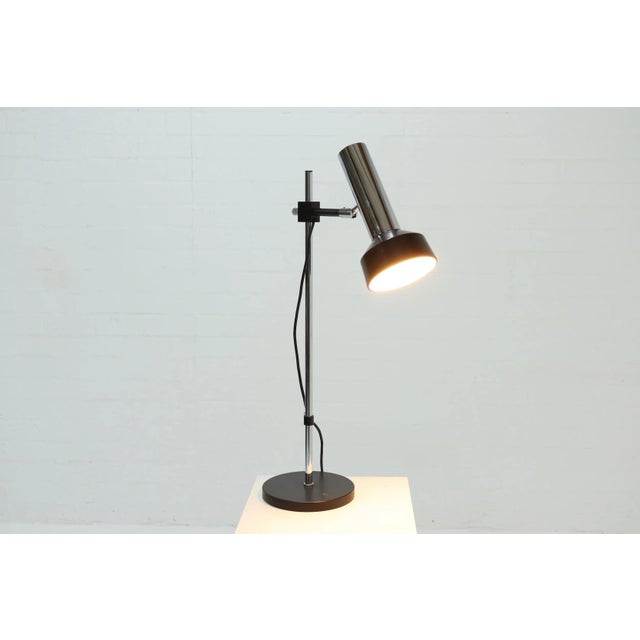 Mid-Century Modern Large Adjustable Chrome and Steel Desk Lamp, 1960s For Sale - Image 3 of 10
