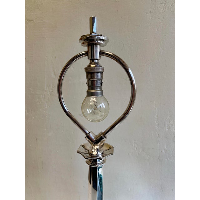 Silvered Bronze Table Lamp Orient Express by René Prou, 1920s For Sale - Image 17 of 18