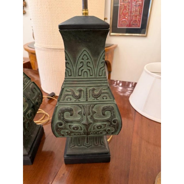 Asian 1970s James Mont Style Lamps - a Pair For Sale - Image 3 of 6