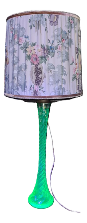 Vintage Art Deco Table Lamp in Uranium Glass, 1930s