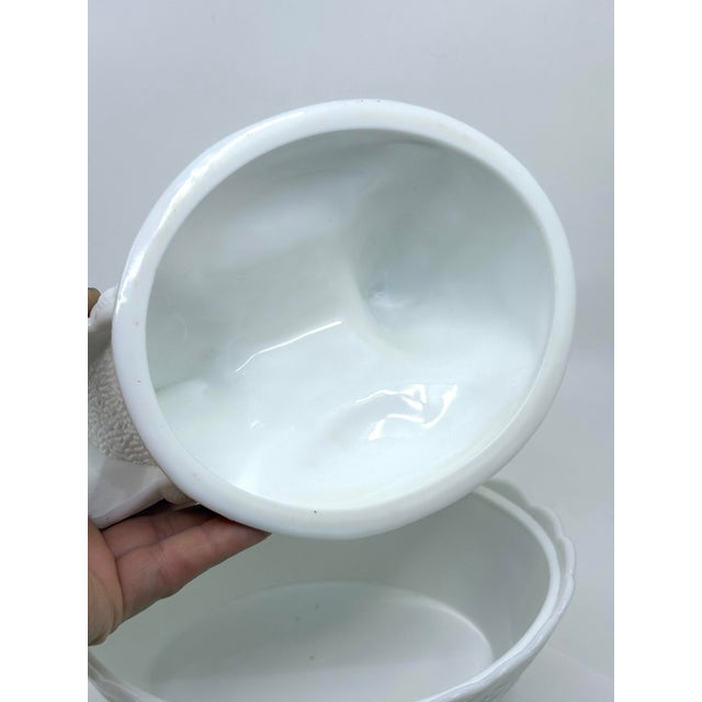 Glass Vintage Milk Glass Hen on Nest Decorative Bowl For Sale - Image 7 of 10