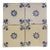 19th Century Set of Four Tiles Blue & White Floral, Portuguese For Sale