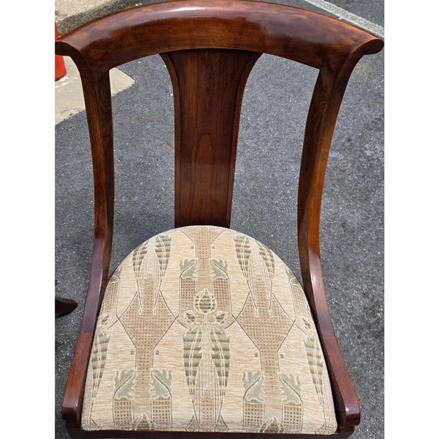 Late 20th Century Stickley Cherry Klismos Regency Style Dining Chairs, Set of 6 With Two Armchairs For Sale - Image 15 of 15