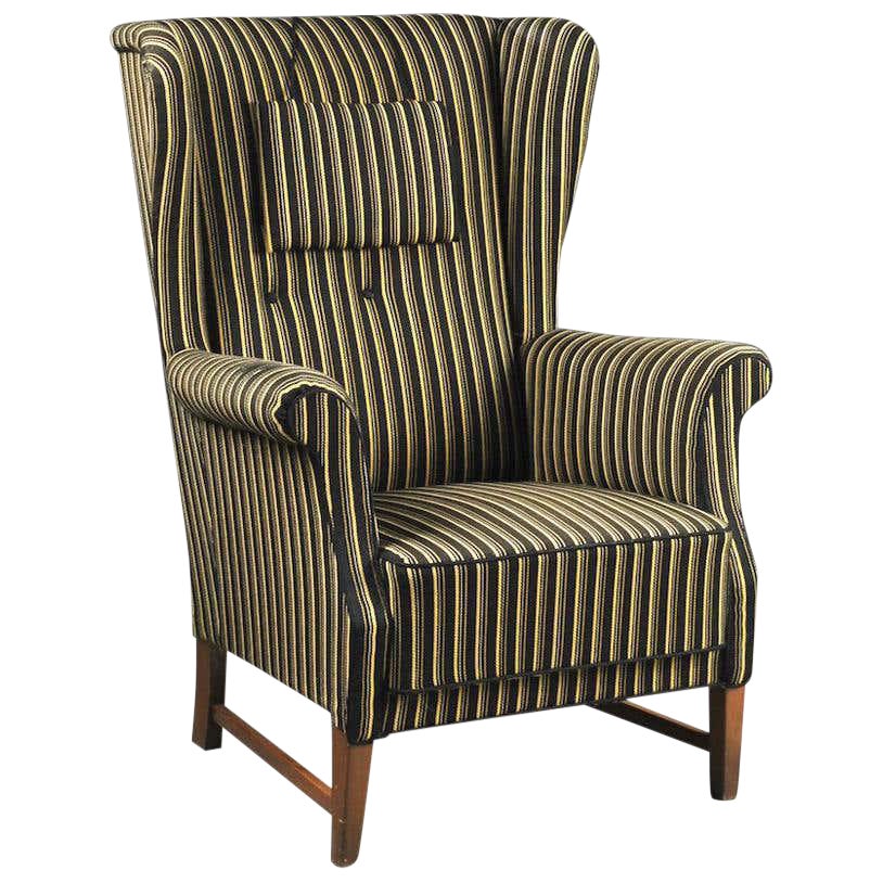 1940s Danish High Back Wingback Chair Chairish
