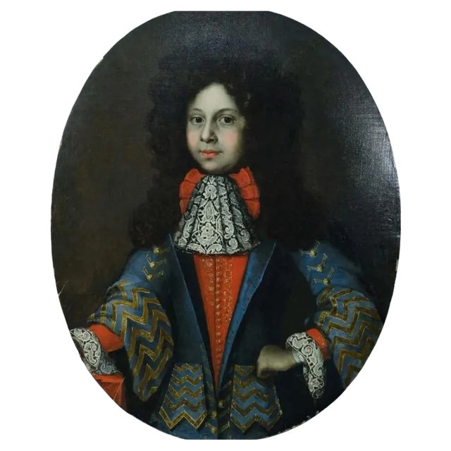 Entourage of Francois De Troy, Portrait, Oil on Canvas For Sale
