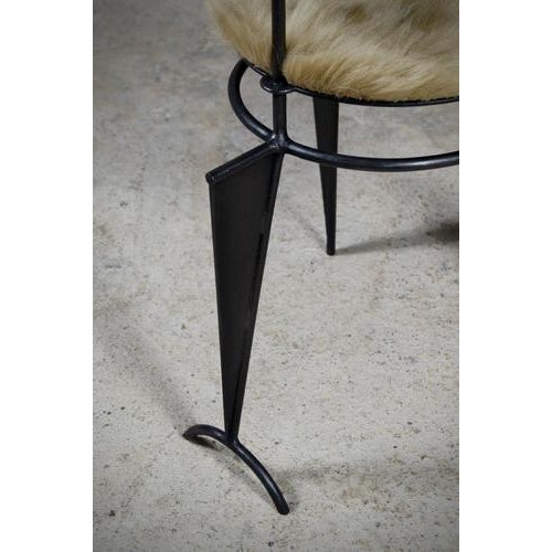 Metal Throne for the King of Birds in Steel and Synthetic Fur by Frederic Gaillard For Sale - Image 7 of 8