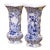 Pair of 19th Century French Blue and White Delft Vases With Pastoral Scenes For Sale