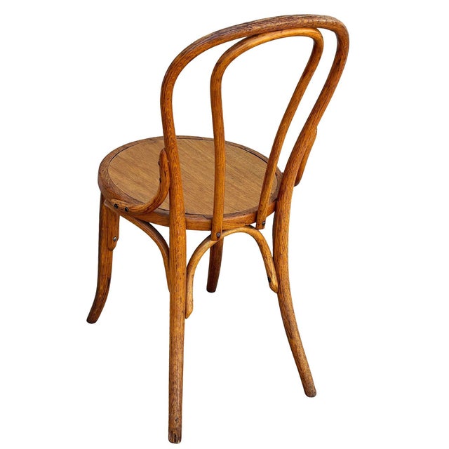 Early 20th Century Vienna Secession Light Stain Bent Oak Chair No. 7 Attributed to Thonet For Sale In Los Angeles - Image 6 of 7