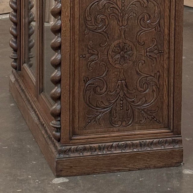 19th Century French Renaissance Revival Oak Vitrine ~ Credenza For Sale - Image 11 of 18