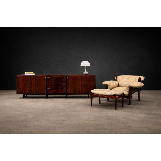 Brazilian Modern Rosewood Credenza With Brass Details by Jean Gillon, Brazil, 1960s For Sale - Image 11 of 14