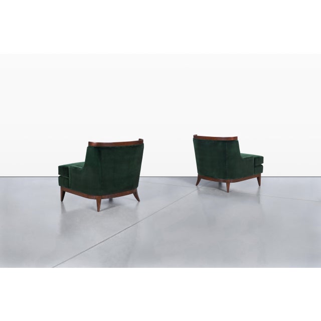 Mid-Century Modern Walnut Lounge Chairs Styled After Erwin Lambeth For Sale In Los Angeles - Image 6 of 14