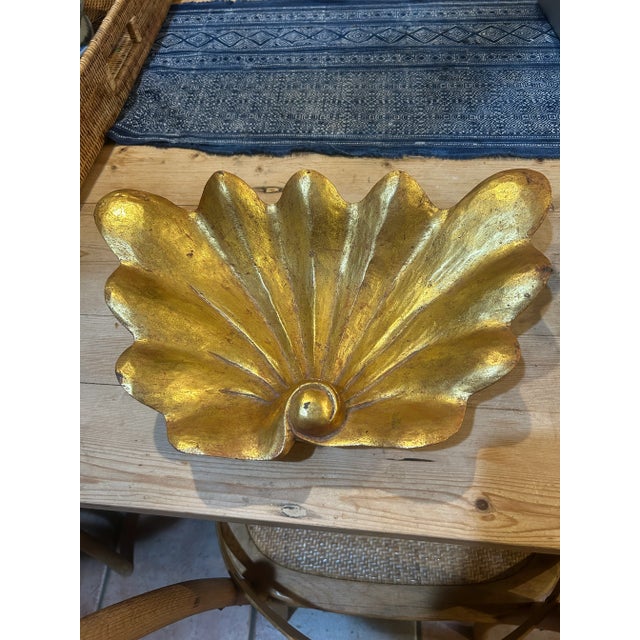 1950s Gilt Florentine Papier-Mâché Shell Bowl For Sale - Image 4 of 6