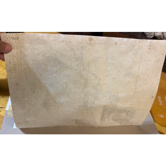 Wood c.1650's Antique Hand Colored Map of China - Framed For Sale - Image 7 of 9