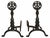 Early 20th Century Antique Andirons With Dragon Medallion Finials on Turned Balusters and Splayed Feet - A Pair For Sale - Image 5 of 5