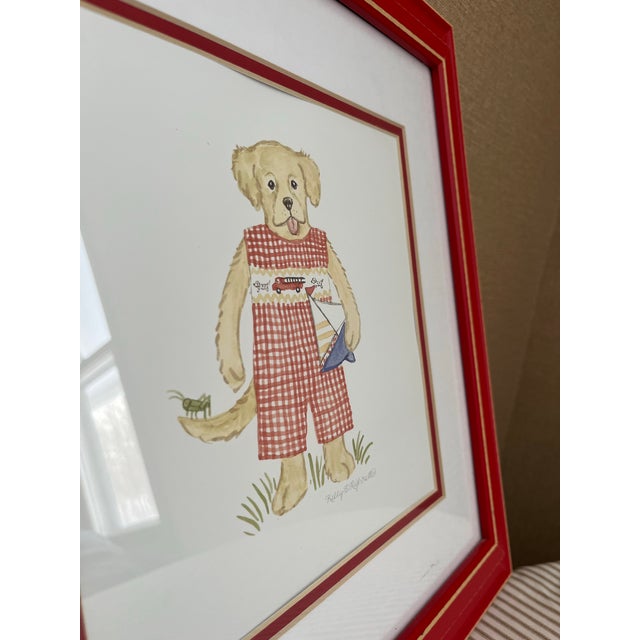 Nursery Watercolor Painting in Frame For Sale - Image 4 of 8
