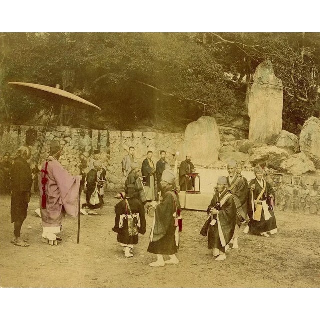 Religious Ceremony in Kyoto - Hand-Colored Albumen Print 1870/1890 1870/1890 For Sale - Image 3 of 3