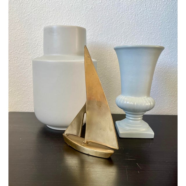 Vintage Mid-Century Brass Sailboat Sculpture For Sale - Image 11 of 11