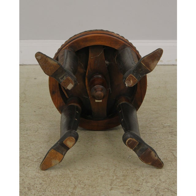 Theodore Alexander Leather Seat Swivel Stool Chairish