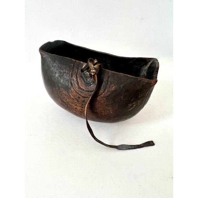 Mid 20th Century African Tribal Art Hand-carved Wood Bowl with Unique Designed Characteristics For Sale - Image 5 of 12