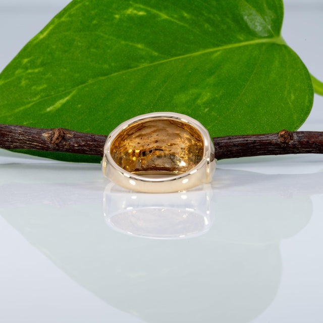 Gold Wide Comfort Fit Estate Band Ring: Solid 14k Gold – Hammered Polished Band, Size 6 For Sale - Image 8 of 9